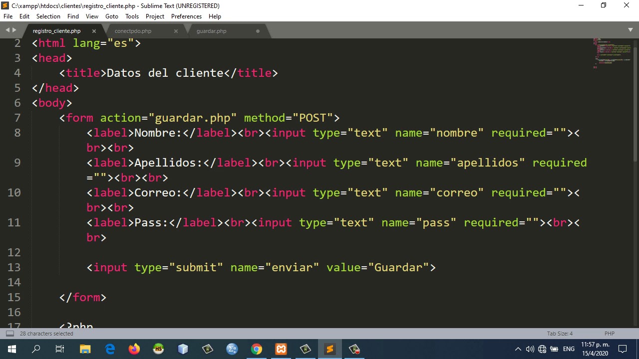 Insertar registros con php y mysql PDO