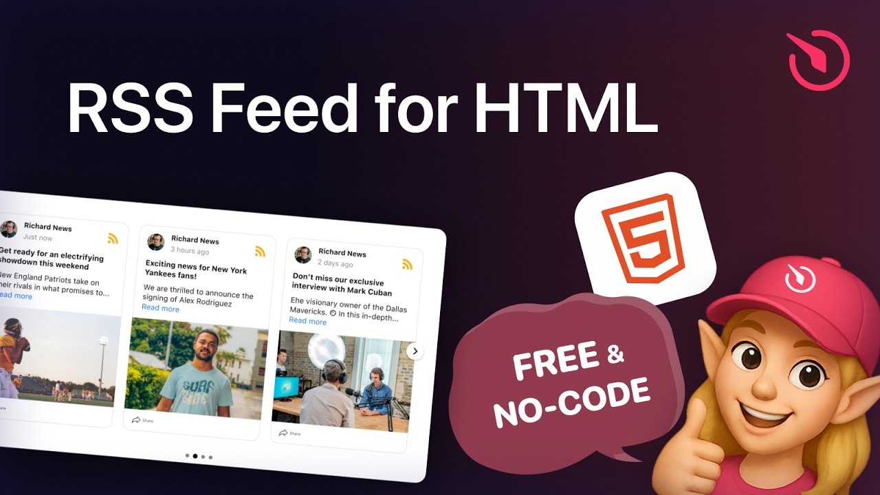 How to add RSS Feed to HTML website [for FREE]