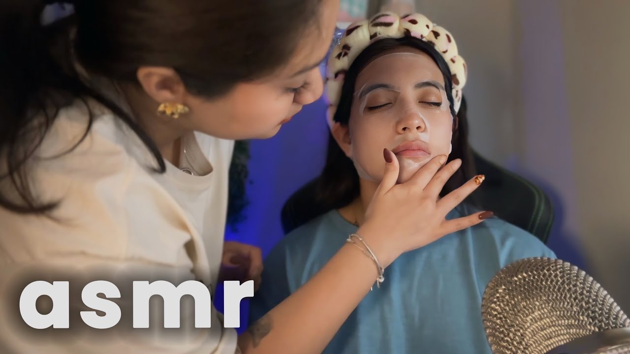 ASMR A MI PRIMA (SPA RELAJANTE, MASAJES, CEPILLO SU CABELLO Y LE HAGO UN PEINADO)