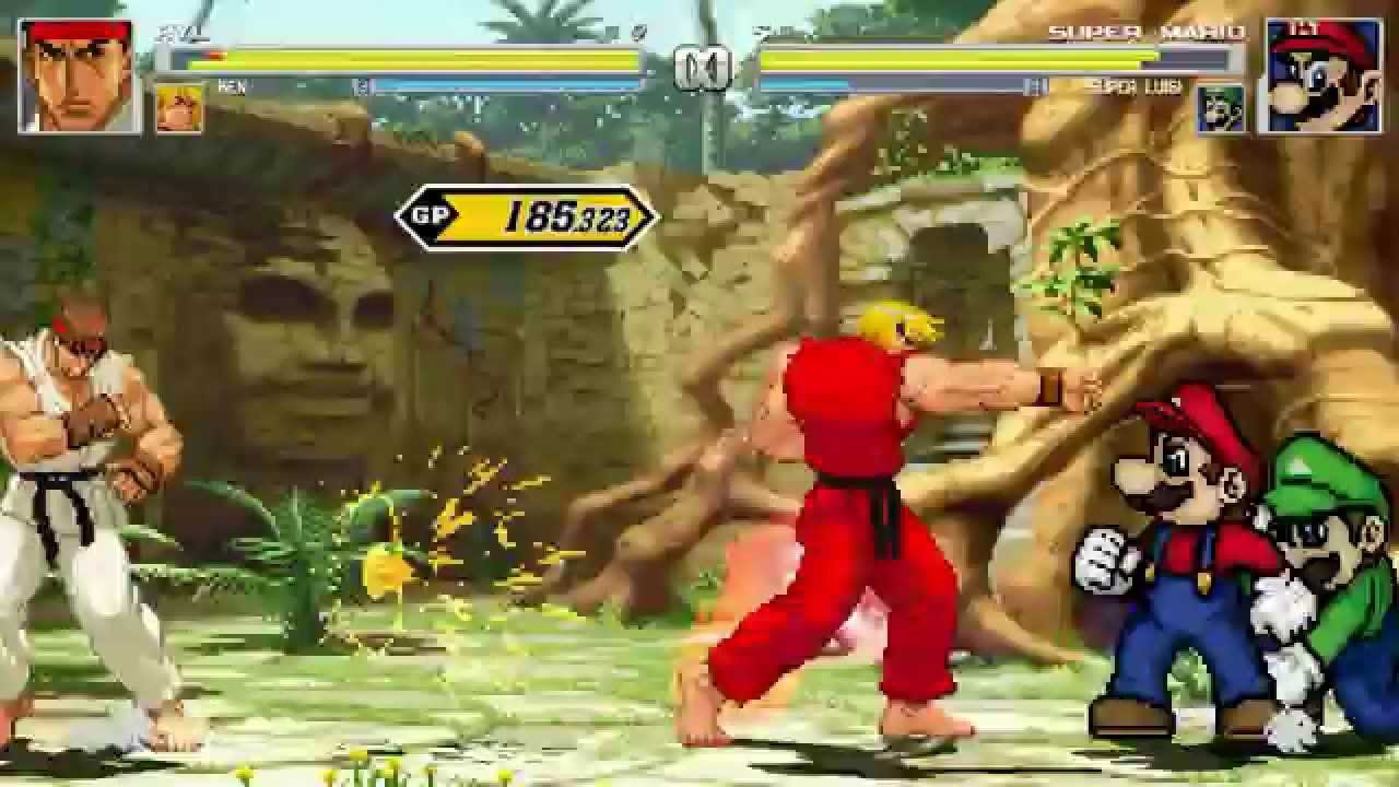 AN Mugen #88: Ryu & Ken VS Super Mario & Super Luigi