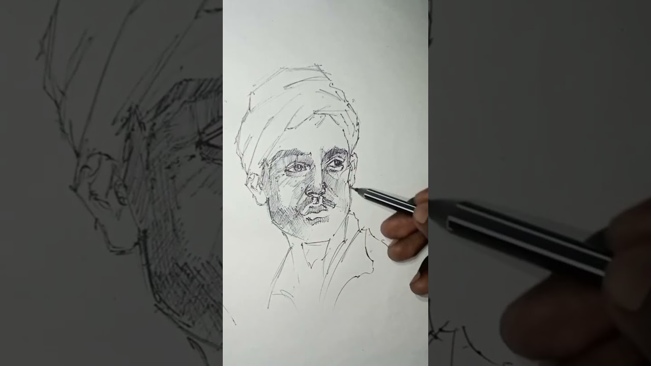 old man  portait  sketch #short #pen #how #drawing #portraits #art #sketching