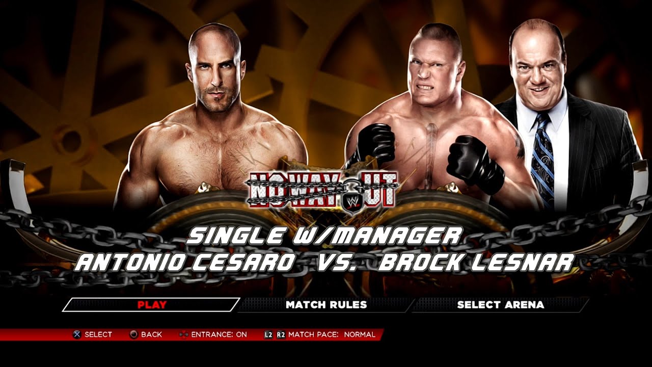 WWE 2K14 PS3 - Antonio Cesaro VS Brock Lesnar (Unlock Eddie Guerrero) [2K][mClassic]