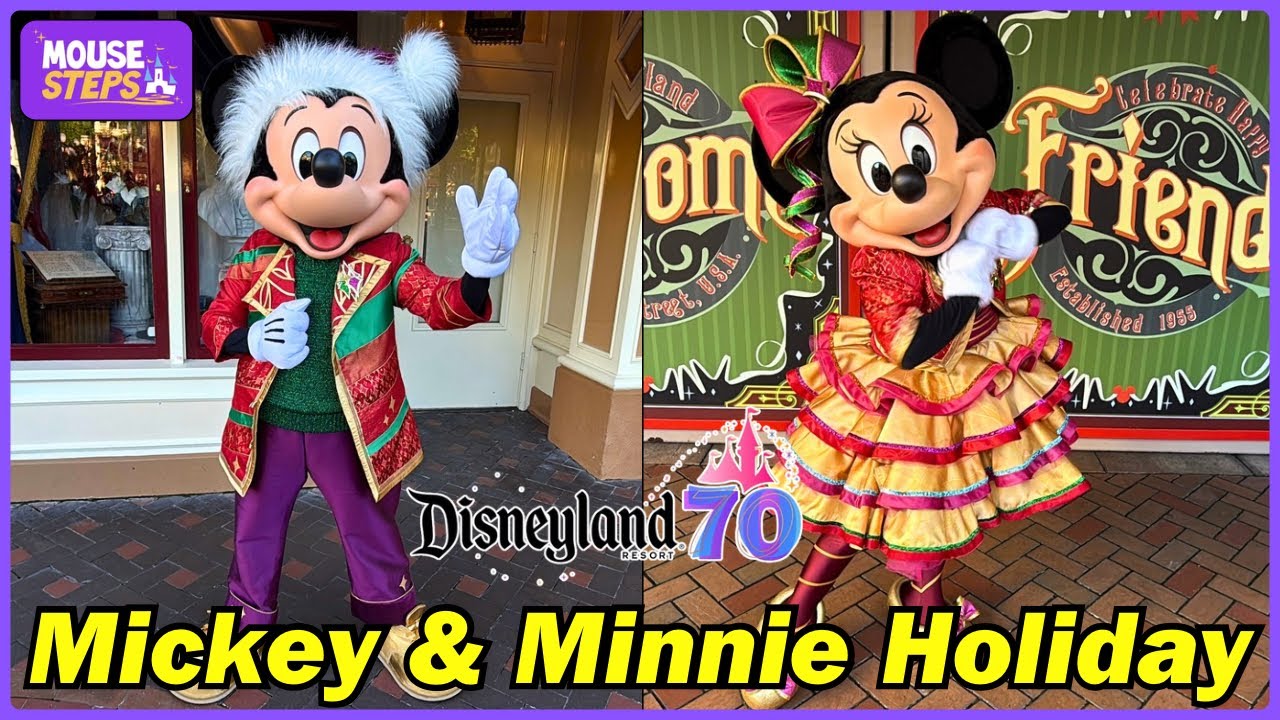Праздничная встреча Микки и Минни в Диснейленде 2025