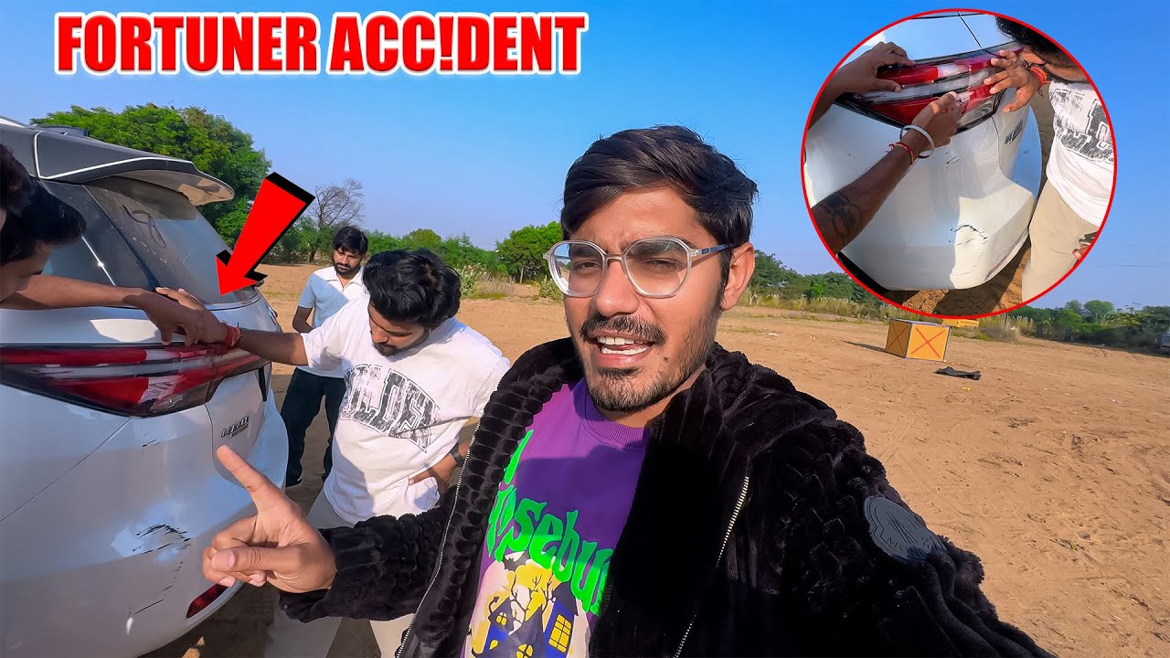 Our Fortuner had an accident😭- heavy damage was caused