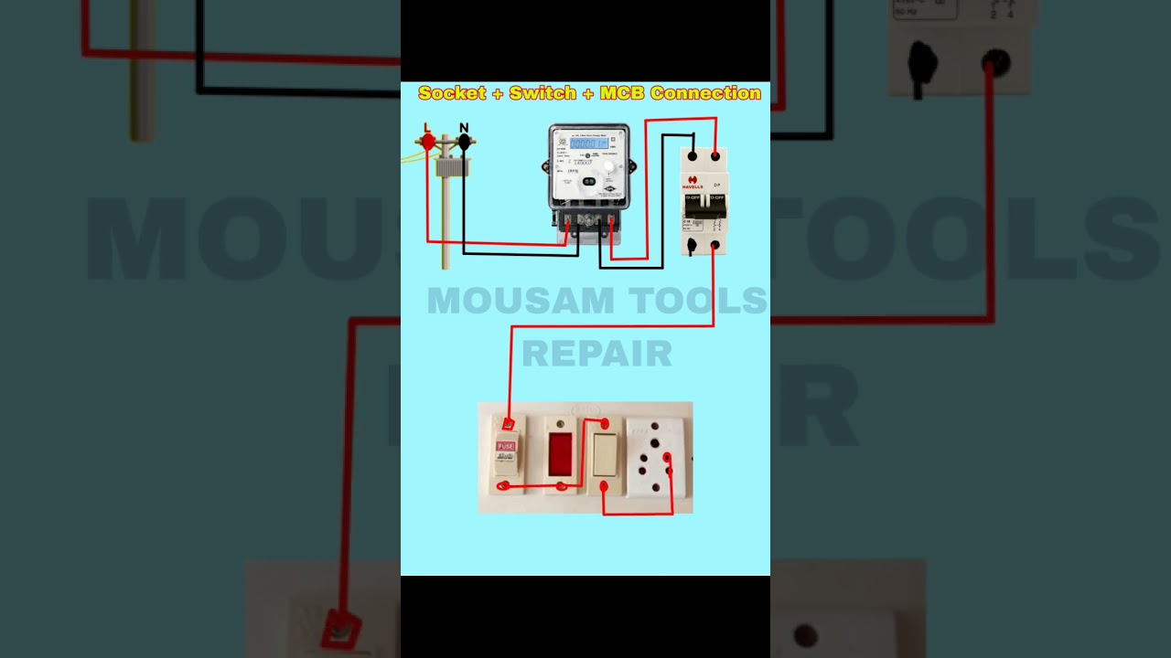 mcb socket connection || electric board connection || #connection#shortfeed#electricalwiring#board
