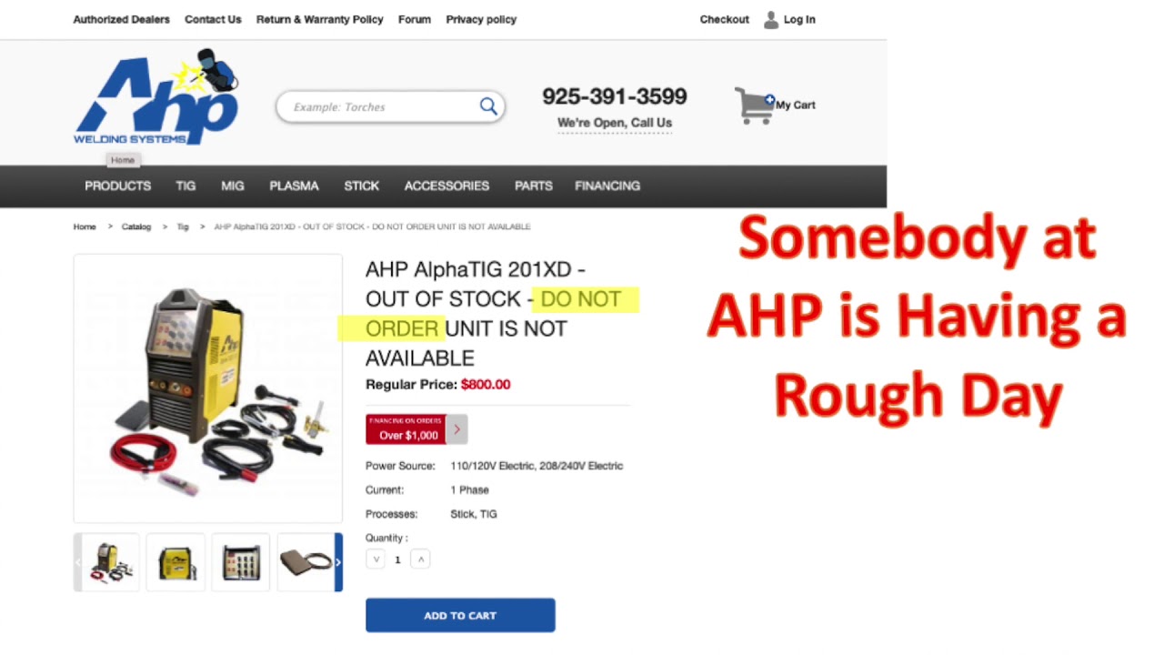 Someone at AHP Welding is Having a Rough Day?