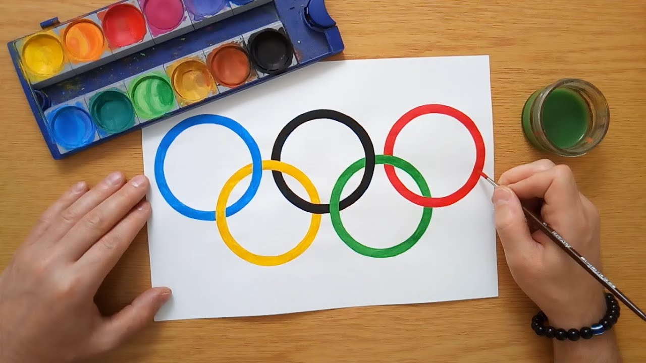 How to draw the Olympic Games logo - Olympic Rings