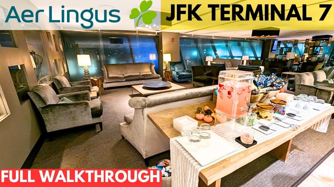 AER LINGUS LOUNGE IN NEW YORK JFK TERMINAL 7 - (FULL WALKTHROUGH)