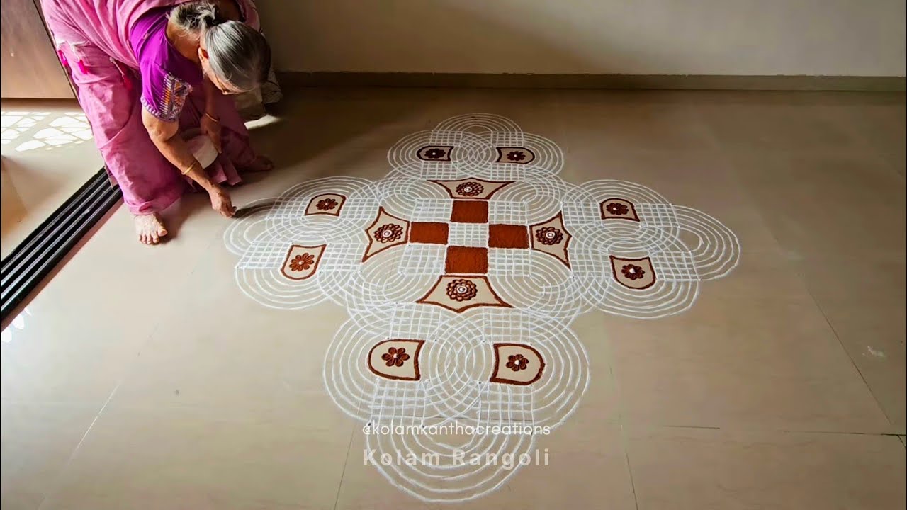 Rettai Izhai Padi Kolam | Margazhi Kolam 9 | Beginner Friendly Padikolam