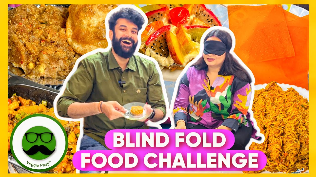 Blind Fold Food Challenge with Family | Episode 2 Bade Paaji & Bhabhi | Veggie Paaji