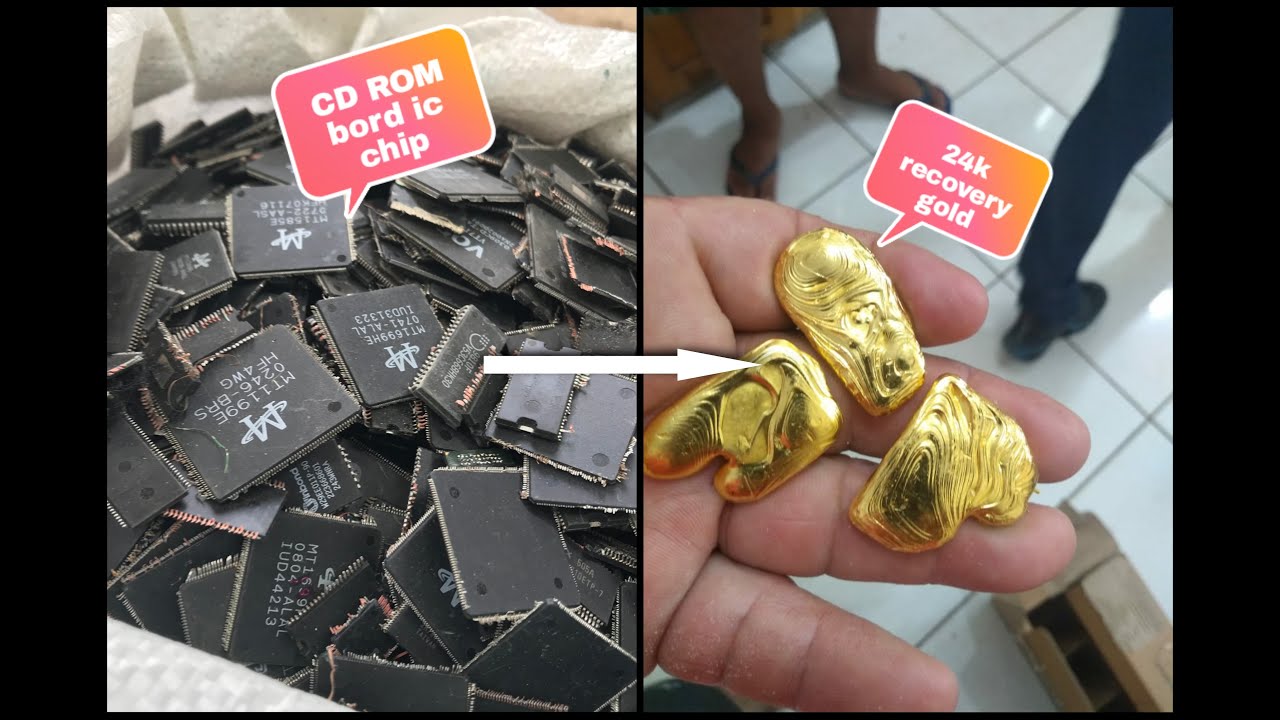How to Computer CD rom bord ic Chip's gold recovery experiment