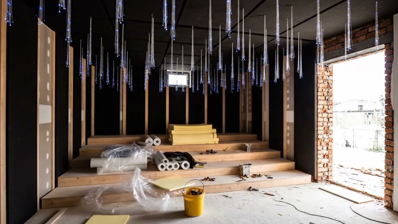 Luxury cinema room with star ceiling. 🎬#ai #foryou #newhome 