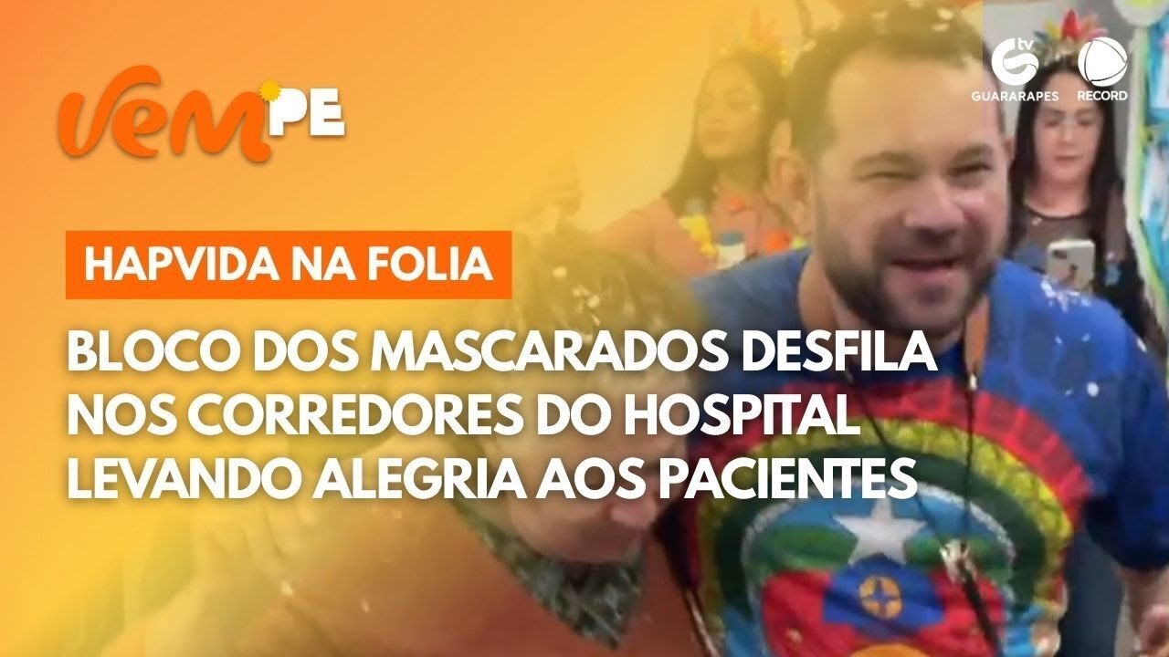Bloco dos mascarados desfila nos corredores do hospital Hapvida levando alegria aos pacientes