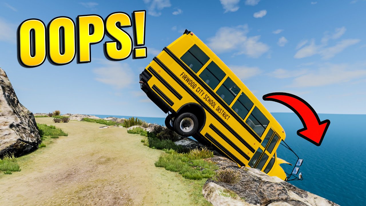 😱 Bus CRASHES Off Dangerous Mountain Road | BeamNG Drive