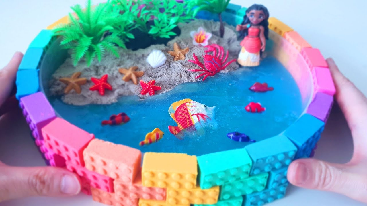 How to make Slime Sea fishing with Kinetic Sand Dory & Mad Matter & Slime - CLAY ART TV