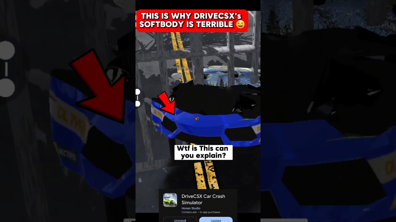 DriveCSX Softbody is terrible somehow #drivescx #flexicx #softbody #beamngdrive #shortsfeed #shorts