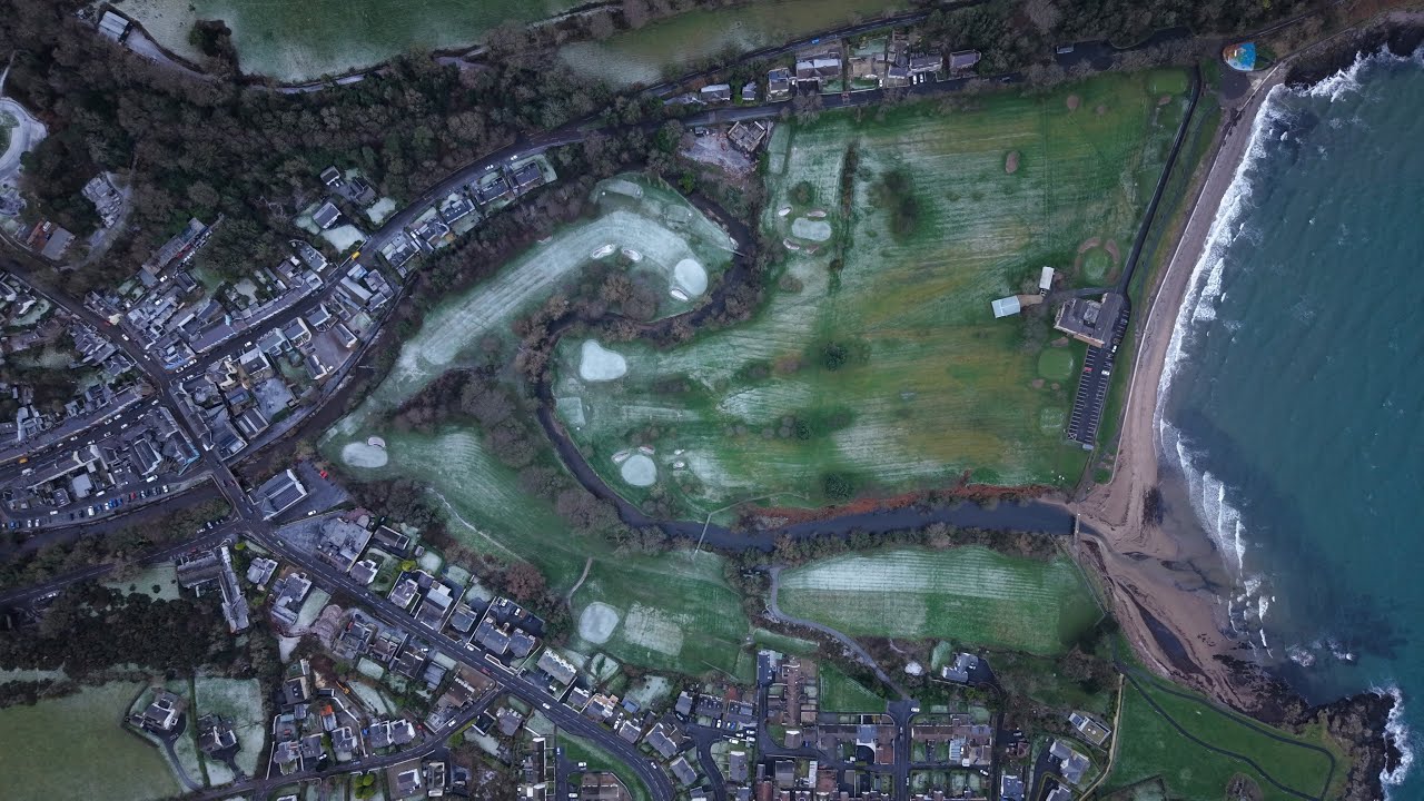 Cinematic footage of the entire Cushendall golf club