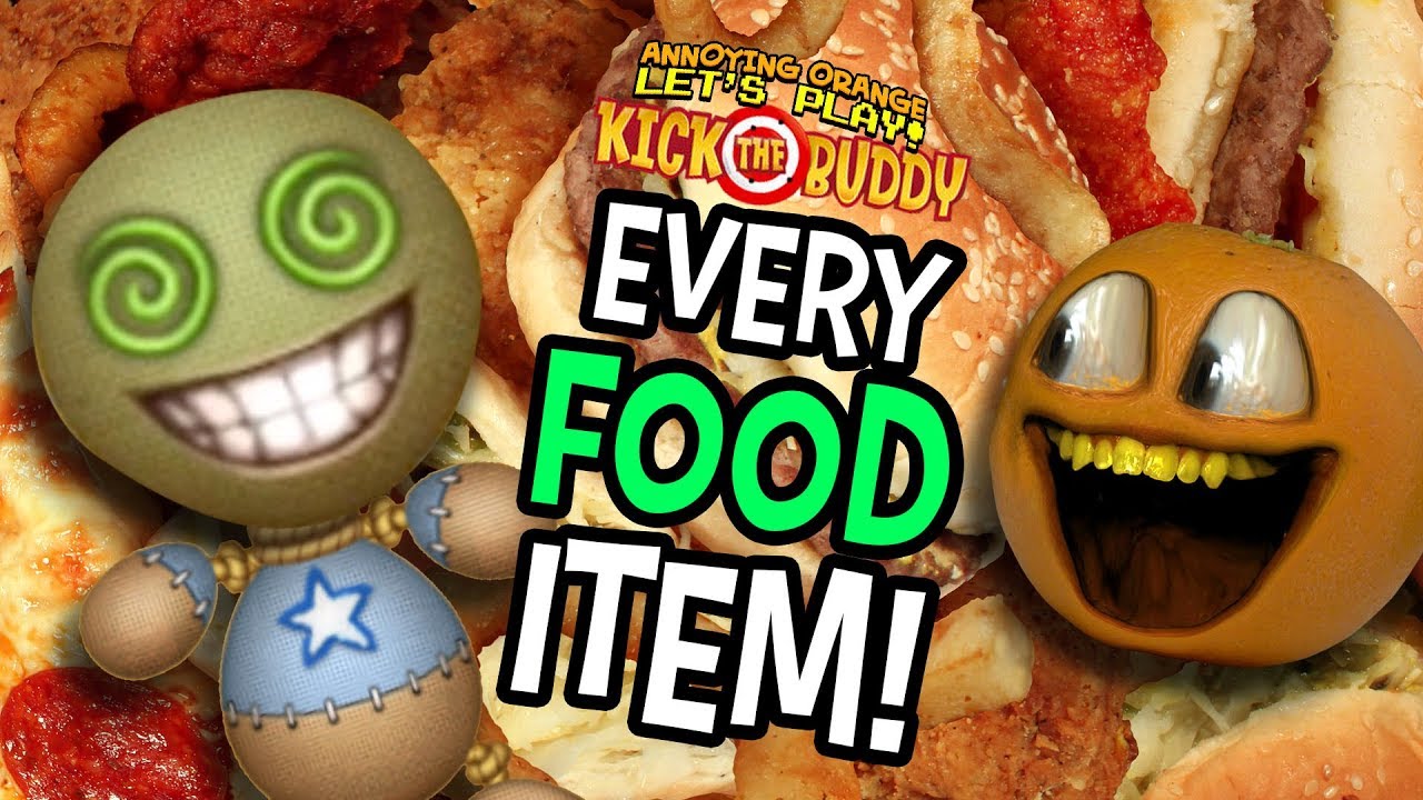 Kick the Buddy - Every Food Item!!! (Supercut)