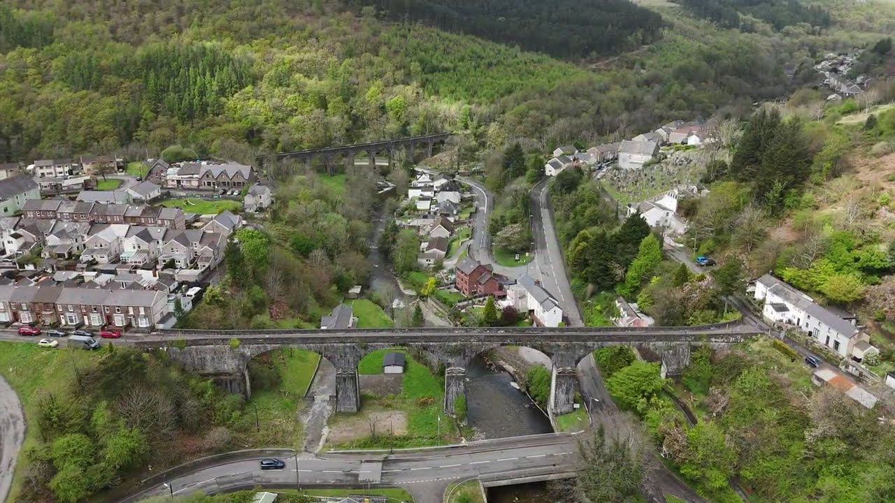 Pontrhydyfen Viaducts & Afan Valley Forest - 4K Drone Footage