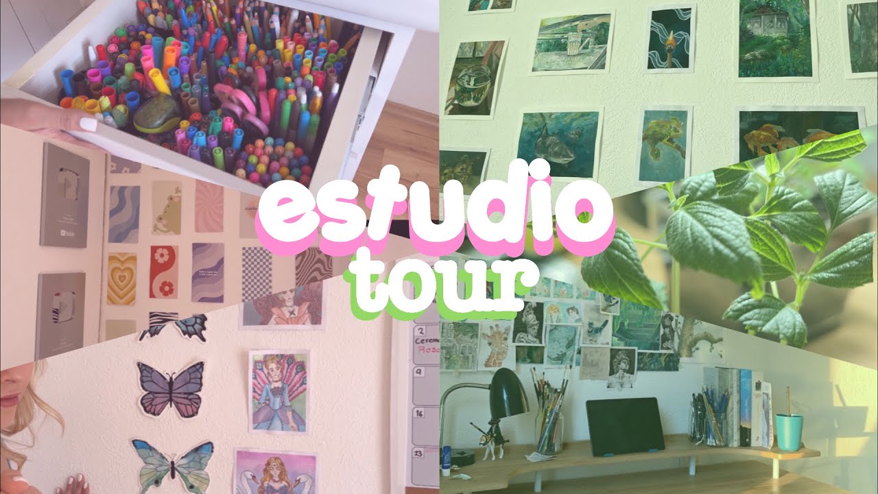 TOUR POR NUESTRO CUARTO DE ESTUDIO💻📚🎨- Emilyn