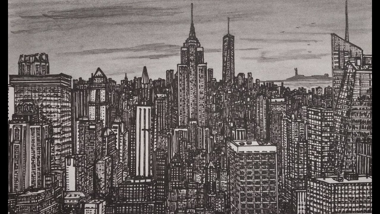 Menggambar Kota New York, AMERIKA SERIKAT