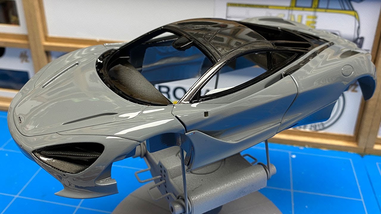 Building a Alpha Model Mclaren 720S Part 2: Carbon Fiber Decals and more Clear