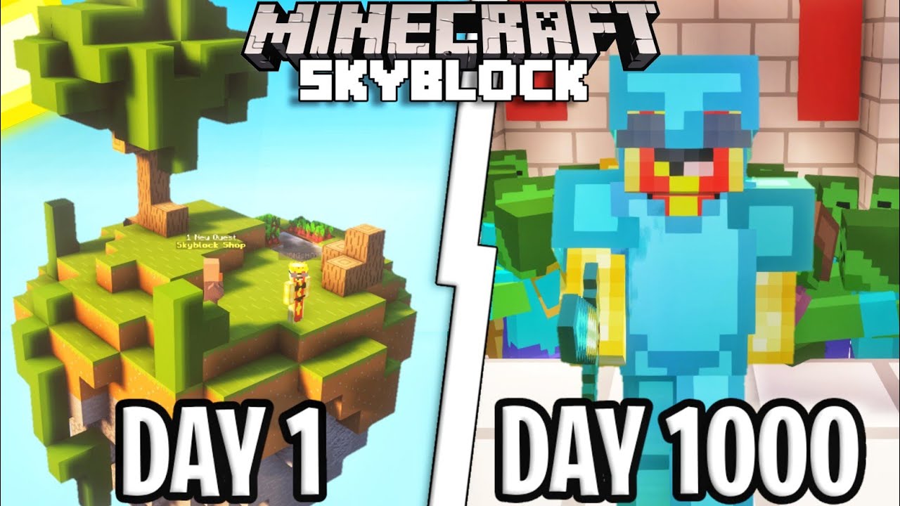 1000 Days In Cubecraft Skyblock Finale...Minecraft Bedrock