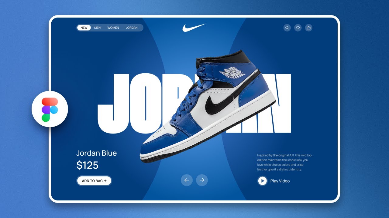 Дизайн пользовательского интерфейса веб-сайта Nike Air Jordan в Figma | Анимация в Figma | Учебно...