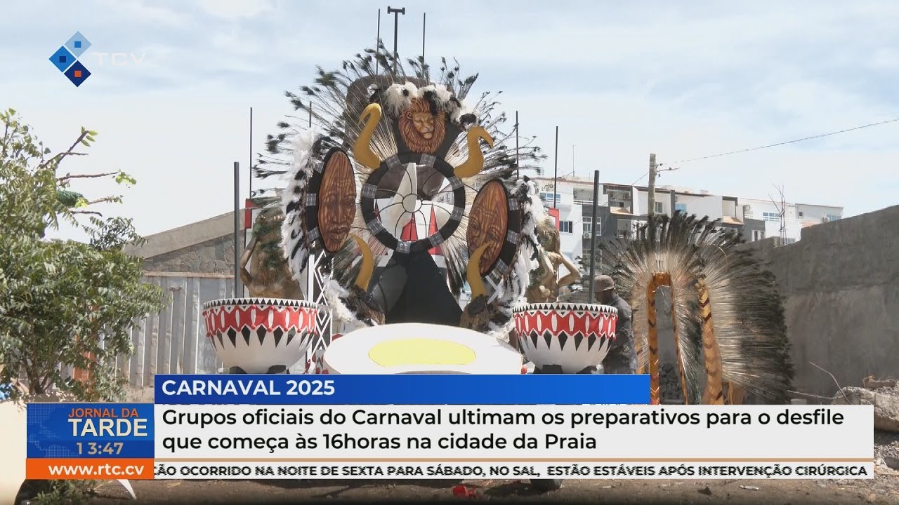 Grupos oficiais do Carnaval finalizam preparativos para desfile às 16h na cidade da Praia