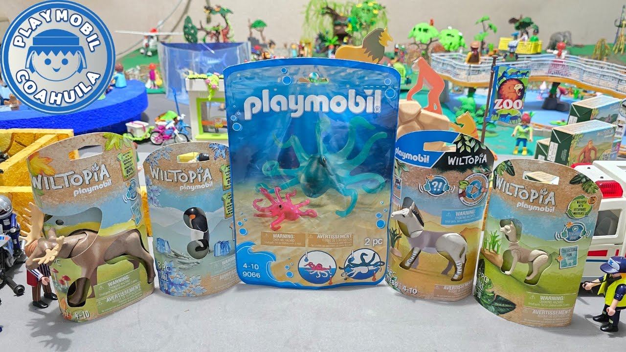 Unboxing de Animales de wiltopia Burro Africano, Alpaca, Alce, Pingüino y los Pulpos
