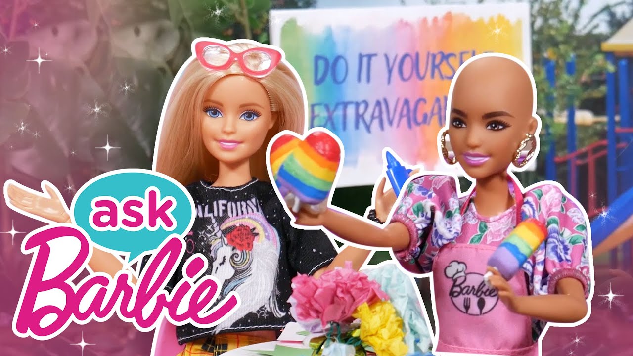 @Barbie | Ask Barbie About the Best Summer DIYs! DIY Rainbow Treats, Chalk, Closet, & More!