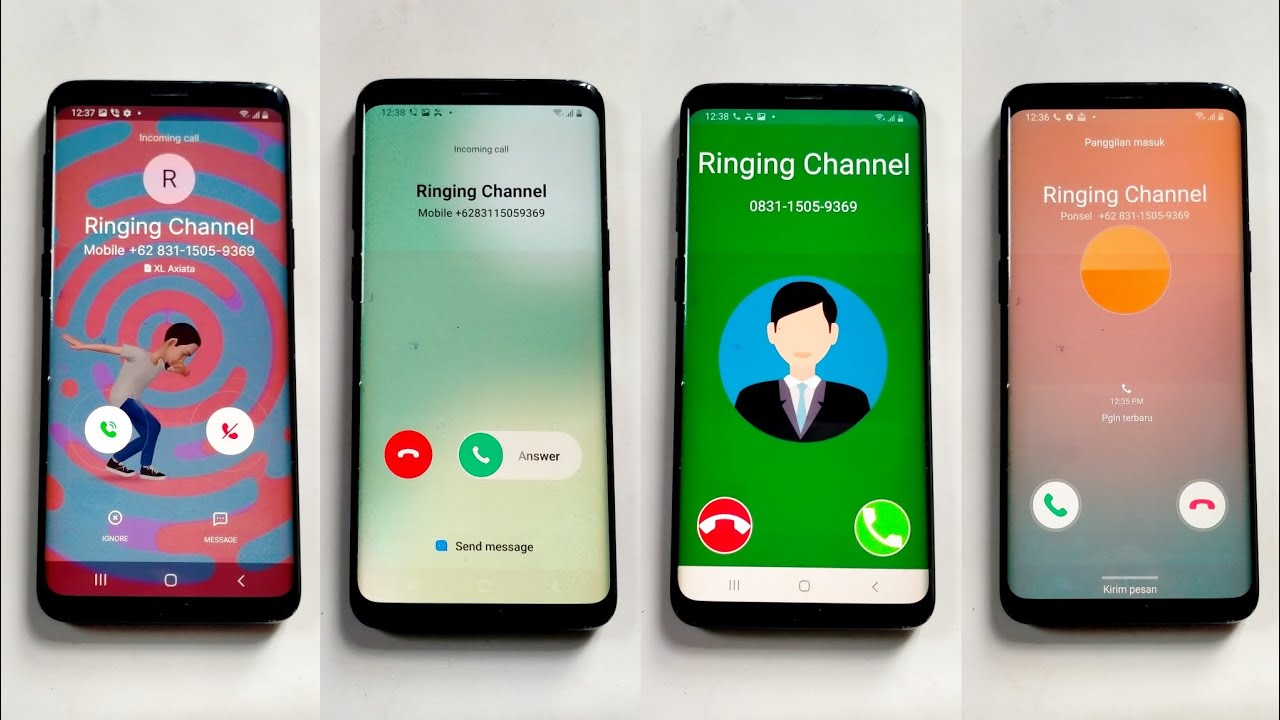 SAMSUNG galaxy s9 incoming call default & 3 custom dialer,OPPO a5 out going call