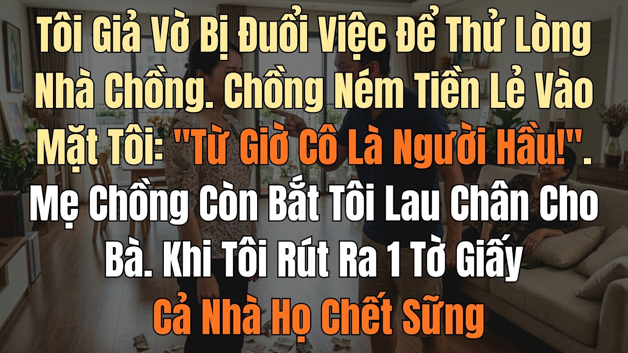 Tôi Được Thăng Chức Giám Đốc Nhưng Giả Vờ Bị Đuổi Việc Để Thử Lòng. Chồng Ném Tiền Lẻ Vào Mặt Tôi và