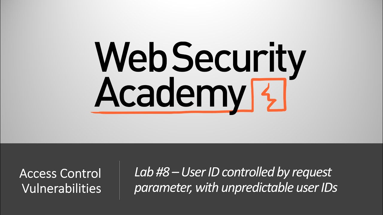 Broken Access Control - Lab #8 UID controlled by parameter, with unpredictable UIDs | Long Version