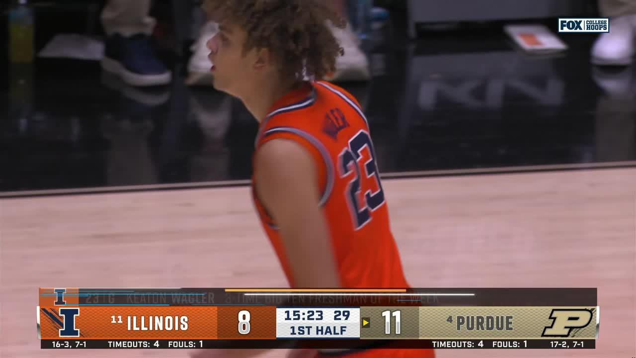 Keaton Wagler Scores Illinois' First 14 PTS vs. Purdue | Illinois Men's Basketball