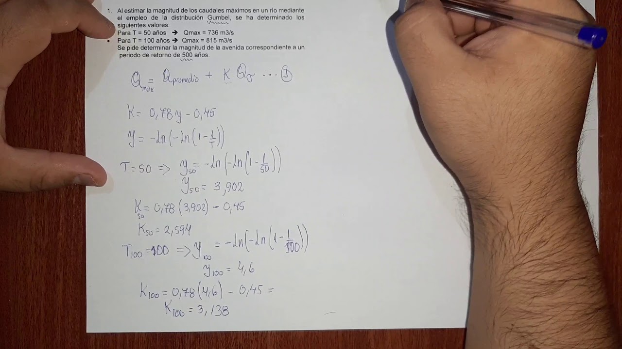 ESTRUCTURAS HIDRÁULICAS: TEMA MÁXIMAS AVENIDAS: MÉTODO DISTRIBUCIÓN GUMBEL SIMPLIFICADO