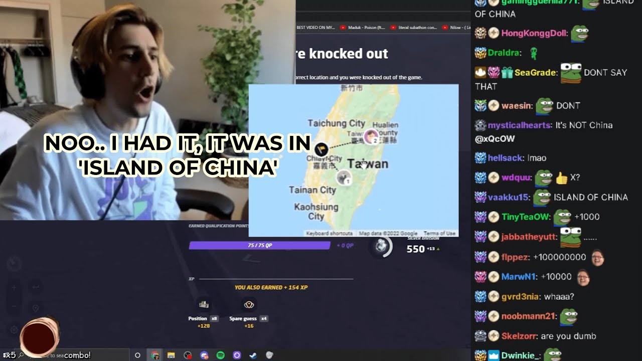 xQc 'Island of China' Lackness of Geography Information