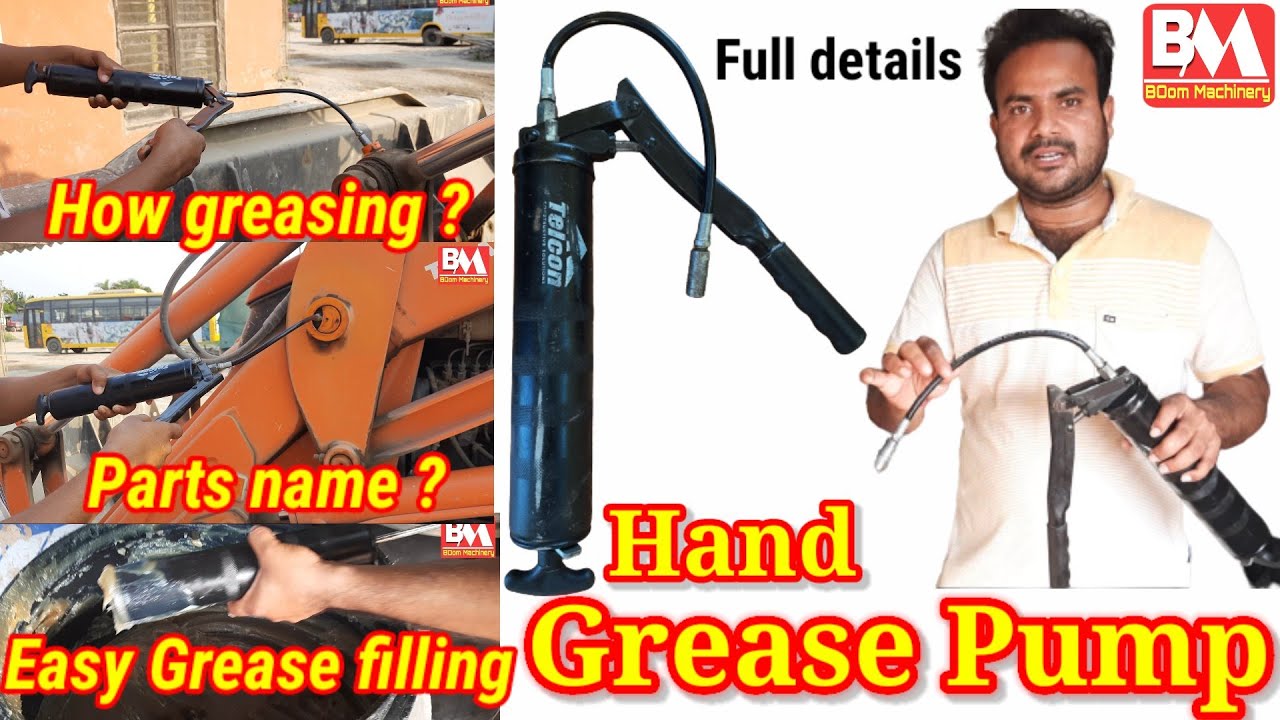 Grease pump Full details || Grease filling in Easy way Grease Gun parts name and uses #boommachinery