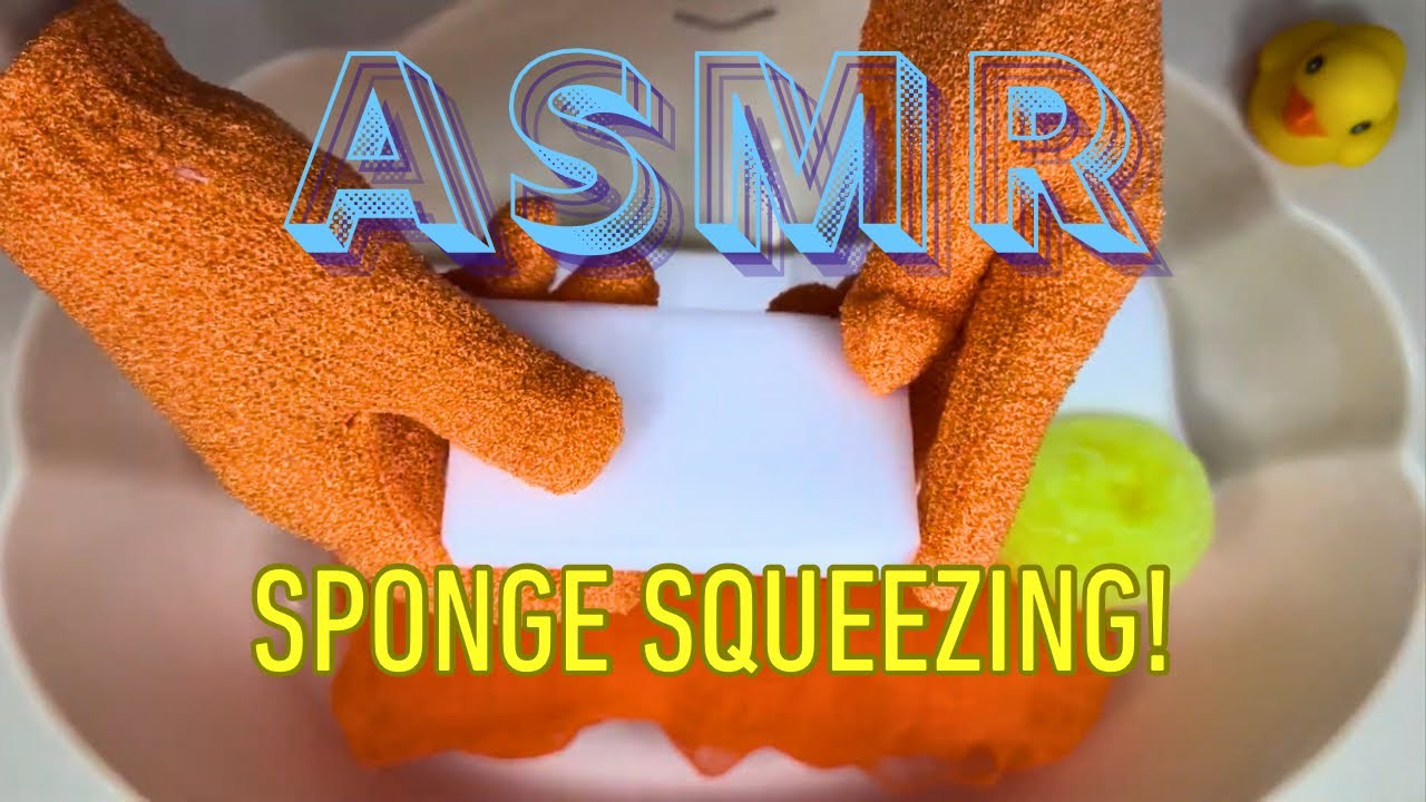 Sponges, squeezing, ASMR, magic erasers