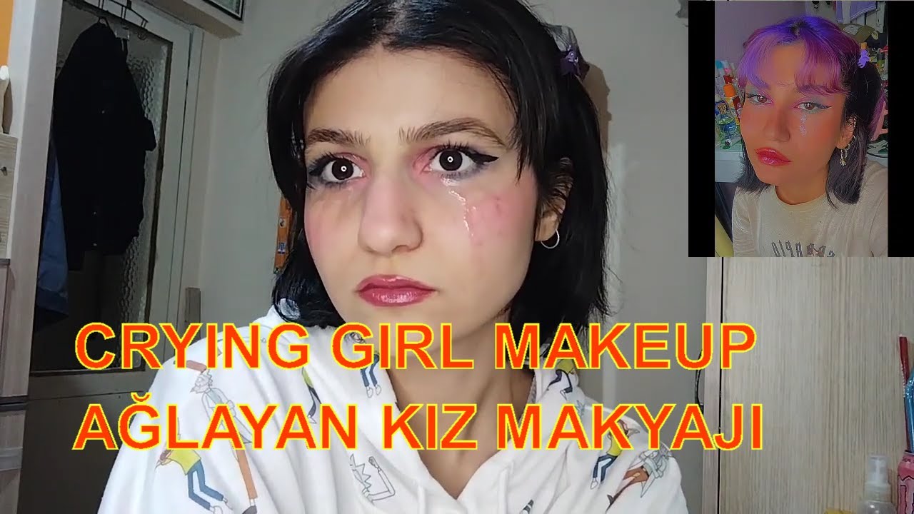 TAKİPÇİMİN İSTEDİĞİ MAKYAJI YAPTIM | Ağlayan Kız Makyajı Crying Girl Makeup