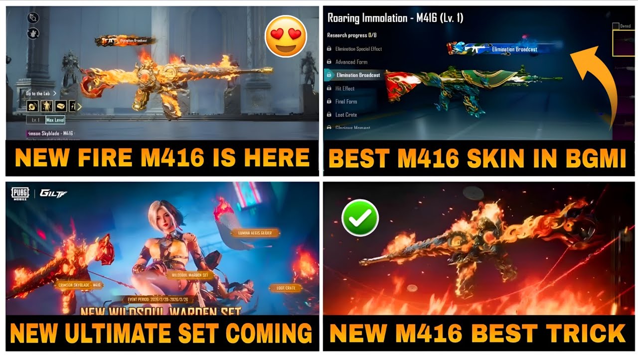 FINALLY 😍 NEW M416 IS HERE 😱🔥 | CRIMSON SKYBLADE M416 VS ROARING TIGER M416 | 🔥 NEW ULTIMATE SET | ✅