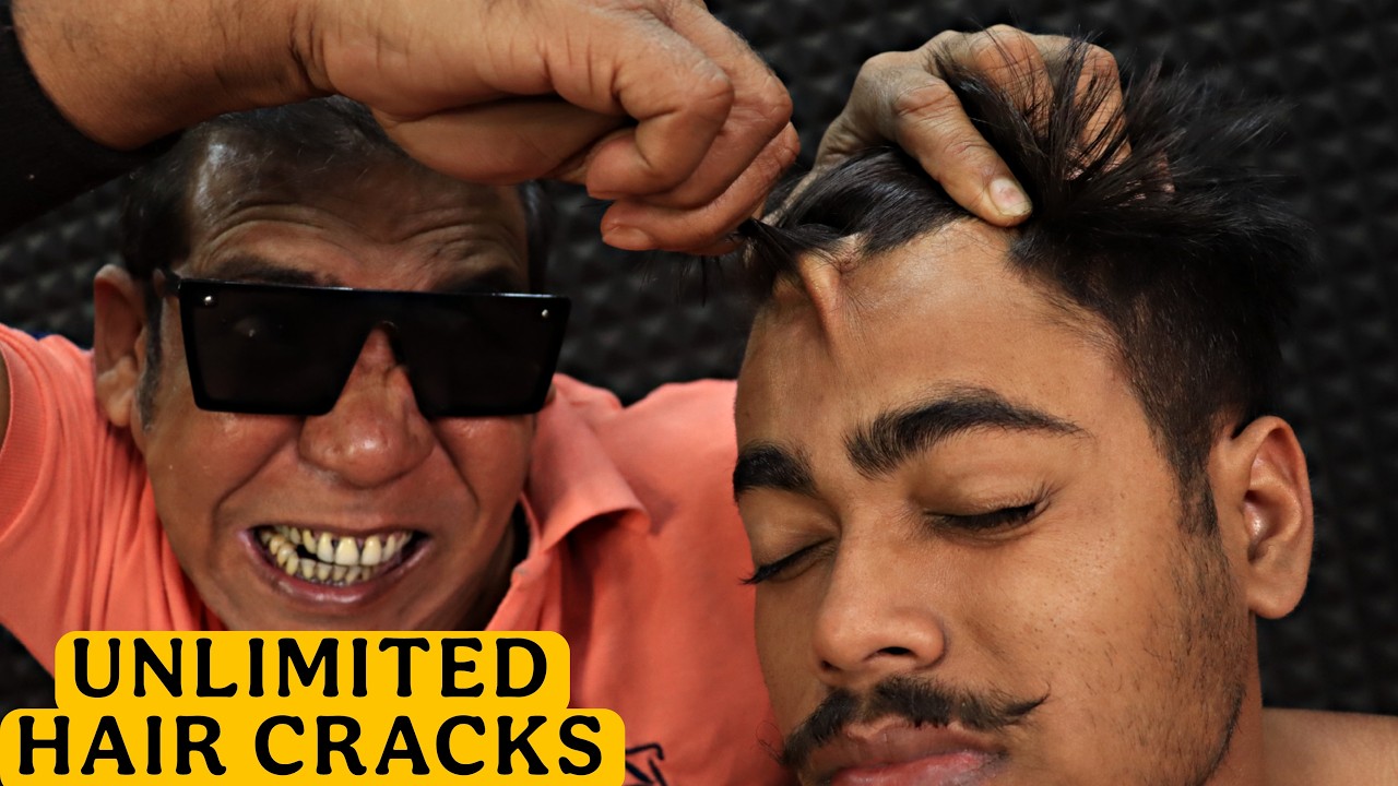 Unlimited Hair Cracking by Asim Barber | Head Massage & Neck Cracking | Spine Cracking | ASMR