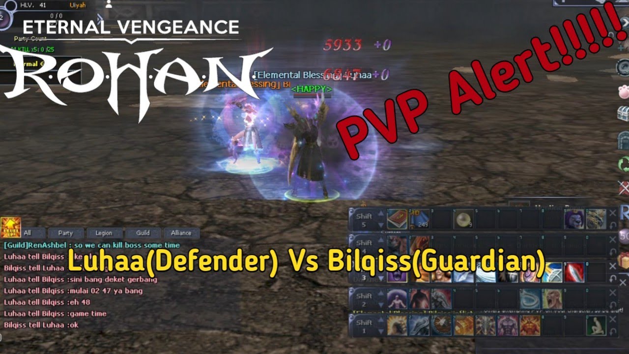 PVP alert!!!!!  Luhaa(Defender) VS Bilqiss(Guardian) | Rohan Eternal Vengeance