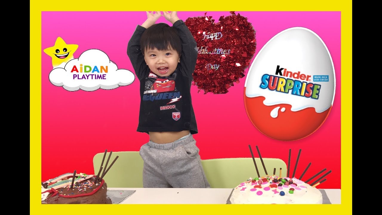 CAKE challenge with Aidan! Suprise Egg, SOUR candy like Ryan Toysreview!Disney Cars,Thomas!