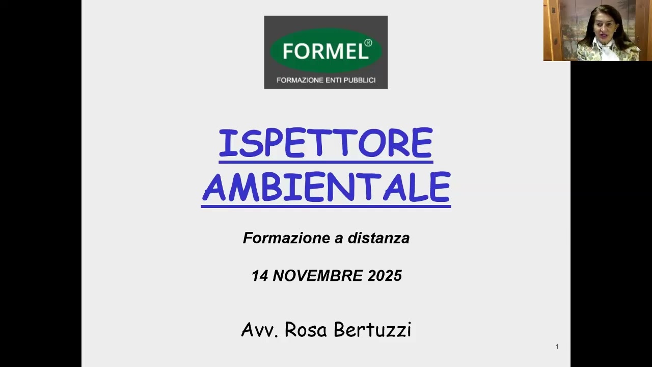 Anteprima Corso del 14/11/2025 Ispettore Ambientale - Gestione rifiuti. Figura agente accertatore