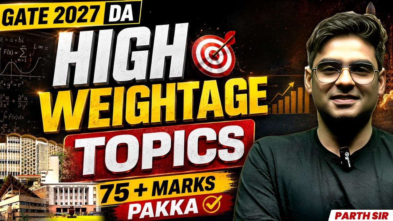 GATE 2027 Preparation | GATE DA High Weightage Topics | GATE DA 75+ Marks Pakka