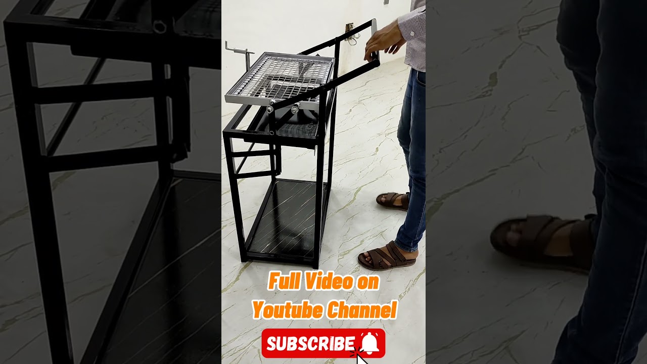 Smart BBQ Grill Stand | One Push = Rotation + Adjustable Heat! , Full video on YouTube channel