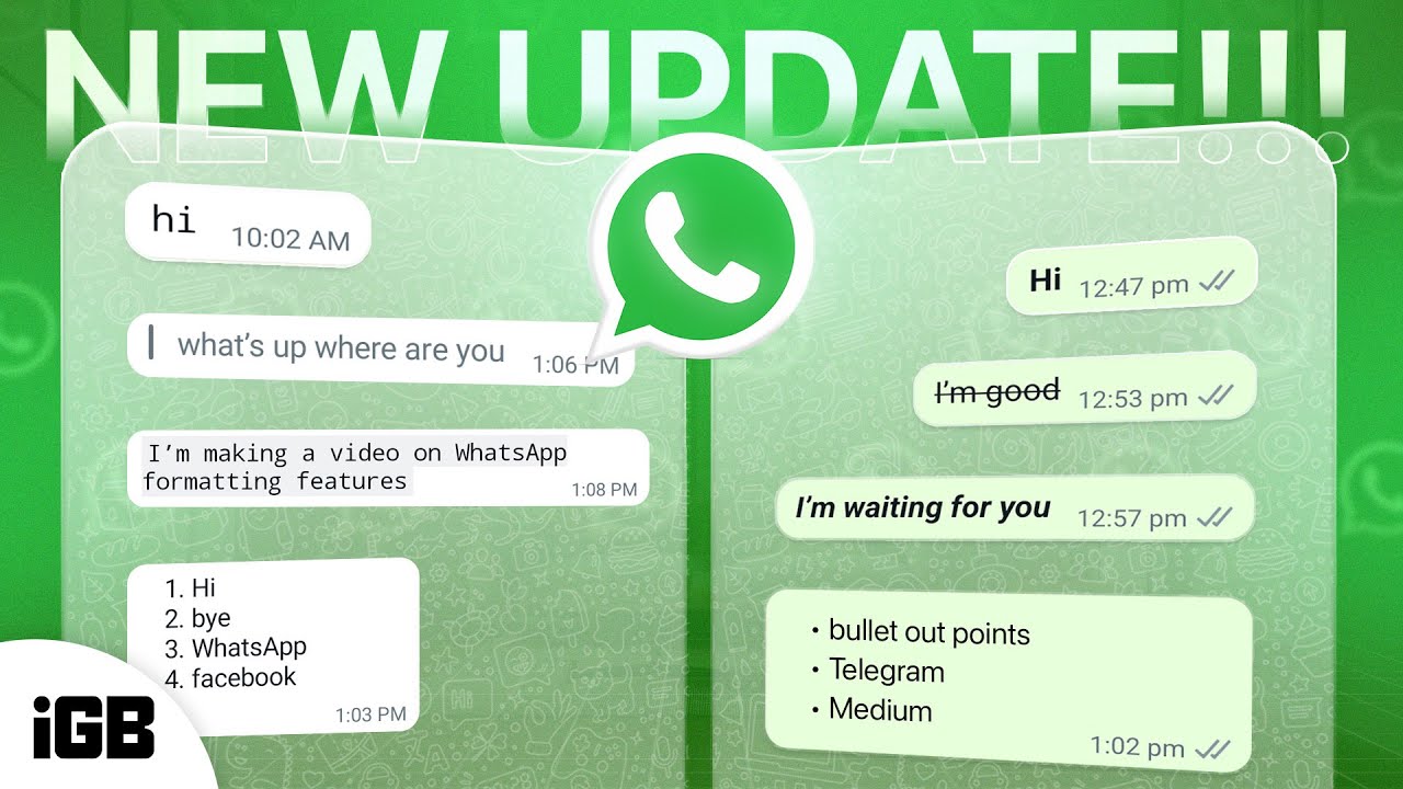 Новые функции форматирования текста в WhatsApp: жирный шрифт, списки, цитаты и код в чатах (обнов...