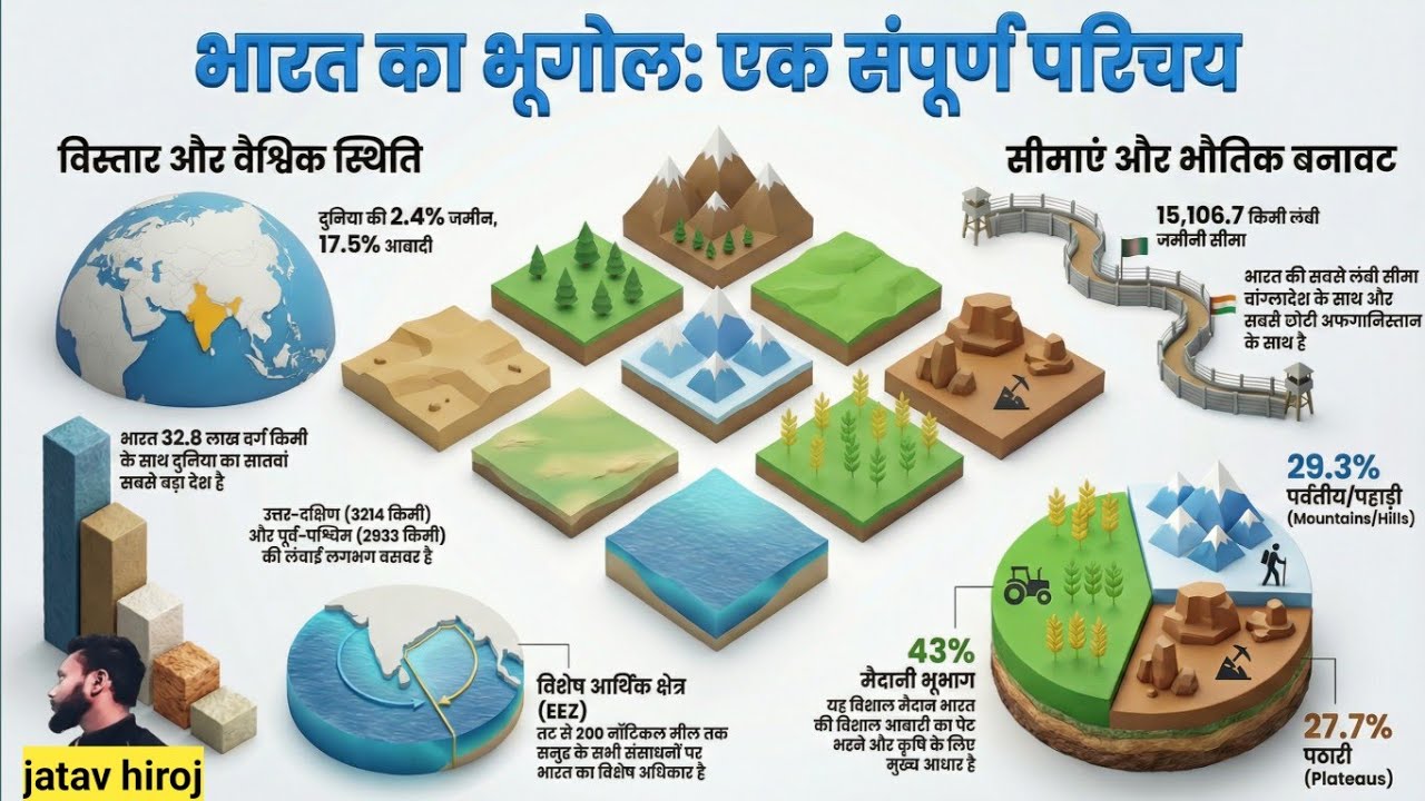 Full Summary | Bharat Ka Bhugol: Ek Nazar Mein 🇮🇳 भारत का भूगोल: एक संपूर्ण परिचय#indiangeography