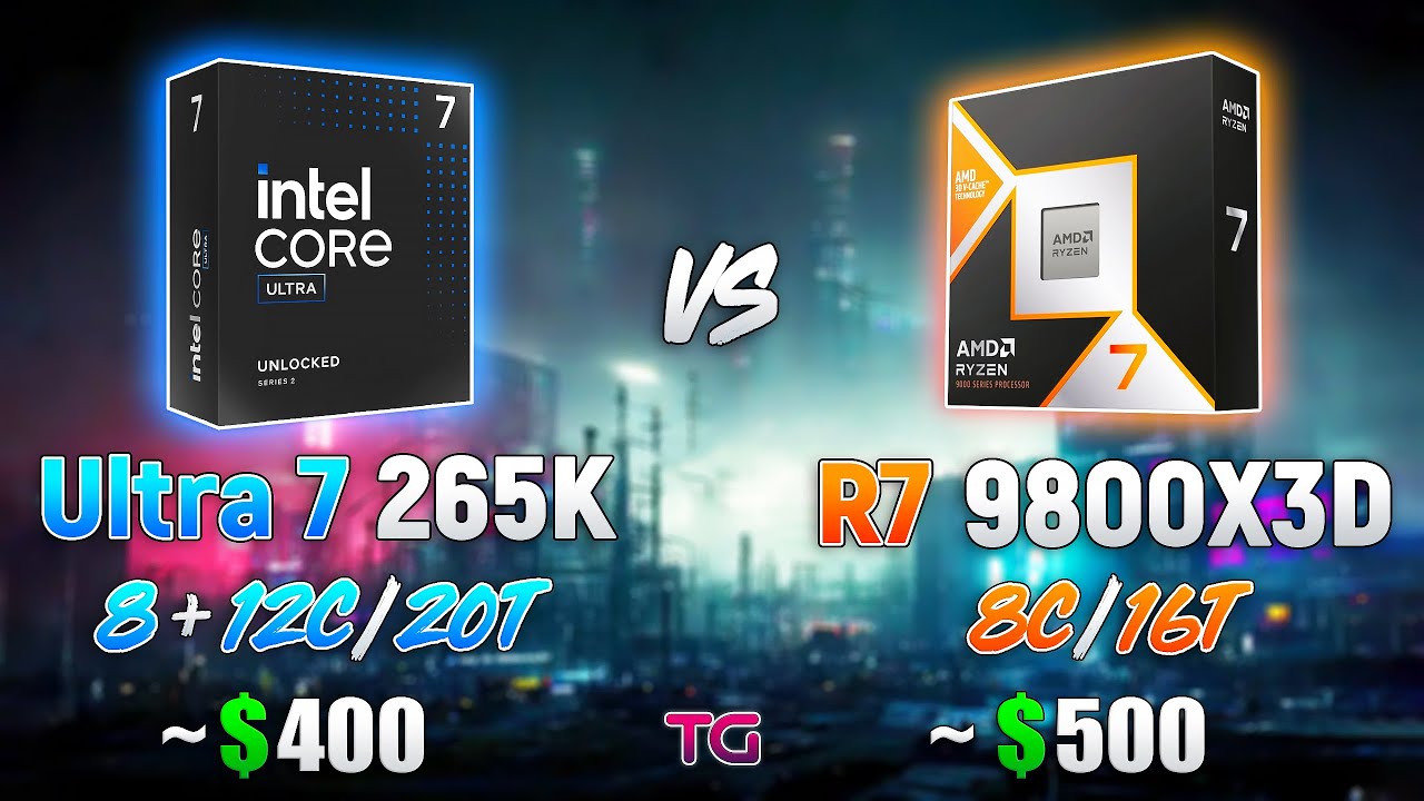 Ryzen 7 9800X3D vs Ultra 7 265K - Test in 10 Games